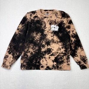 Liquid Death Tie Dye Sweatshirt Black Tan Graphic Crewneck Small Deathmobile